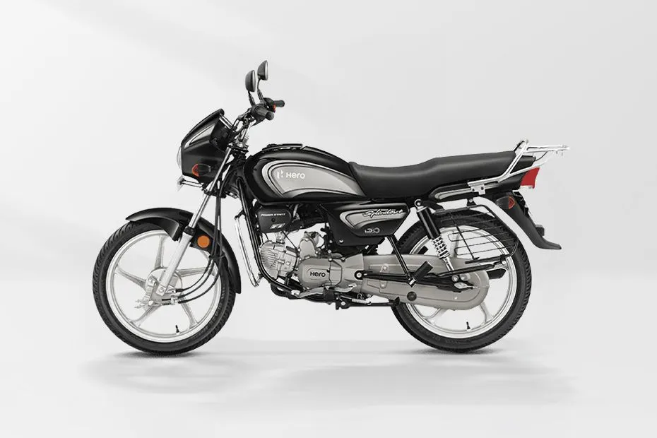 Hero Splendor Plus 2026 model in Black and Silver showing side profile in Dhaka