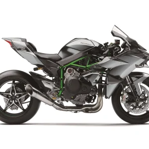 Kawasaki Ninja H2R 2026 side profile showing carbon fiber wings and trellis frame in Bangladesh
