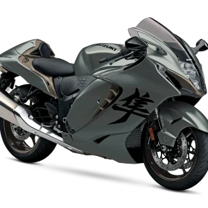 Suzuki Hayabusa 2026 Matte Black side view in a Dhaka showroom.