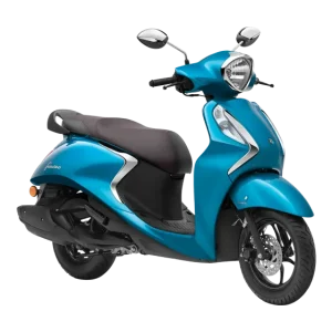 Yamaha Fascino 125 Fi Hybrid 2026 Cyan Blue color in Dhaka showroom
